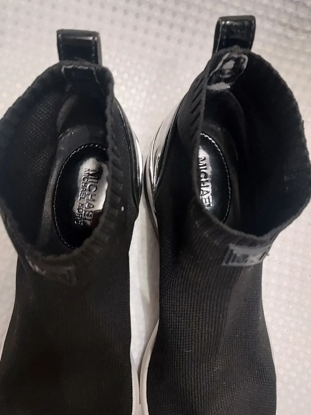 Michael Kors Black Slip-On Knit Wedge Sneakers